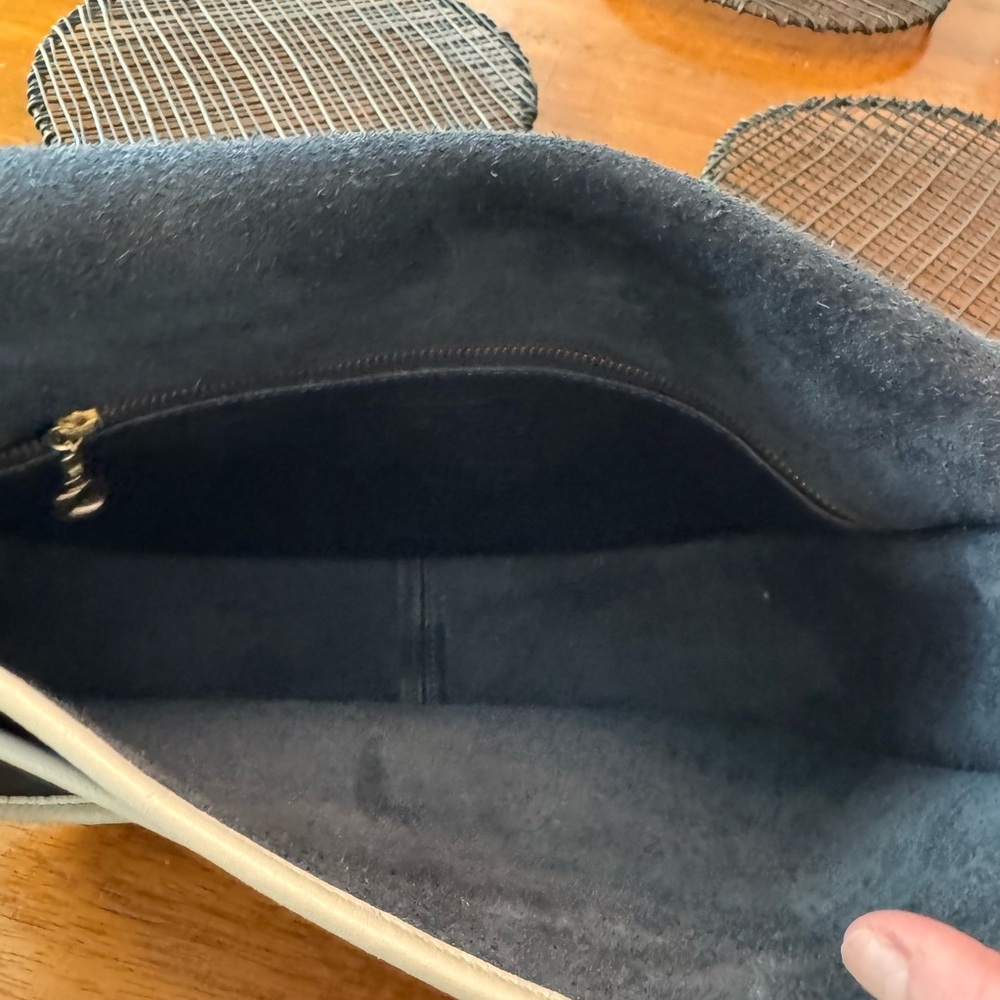 Rare Vintage Navy Blue and Parchment Leather Crossbody Coach Spectator City 9667 - Picture 12 of 13